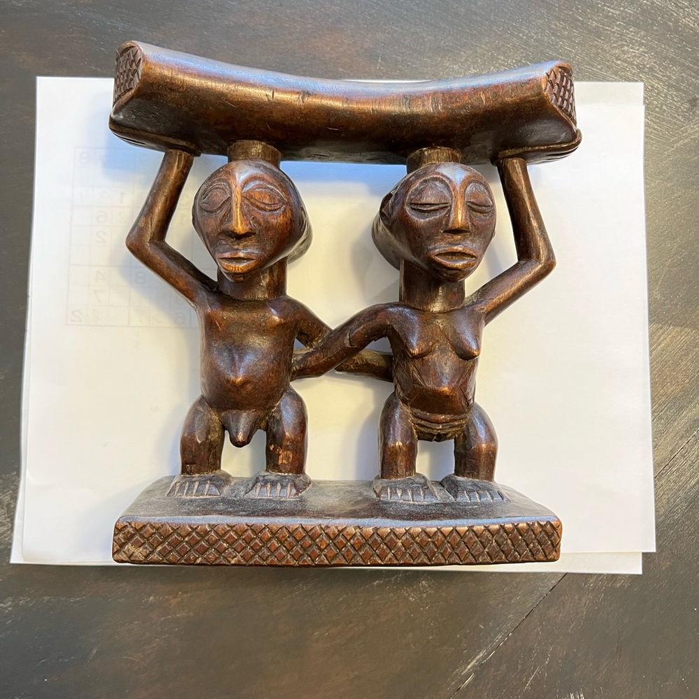 Vintage African Carving Luba Headrest
